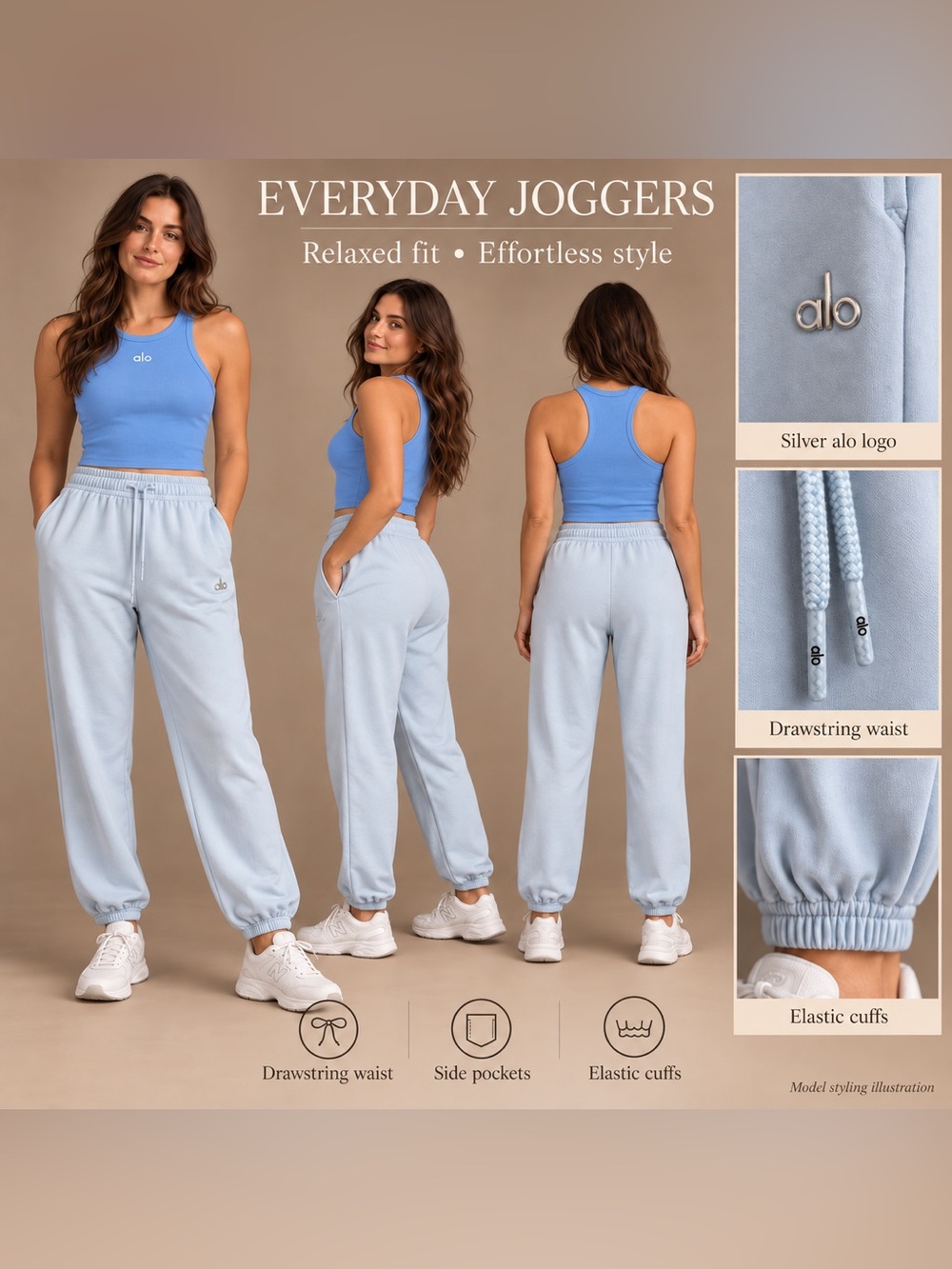 ALO Yoga Everyday Joggers in Light Blue